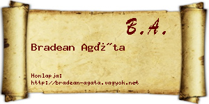 Bradean Agáta névjegykártya